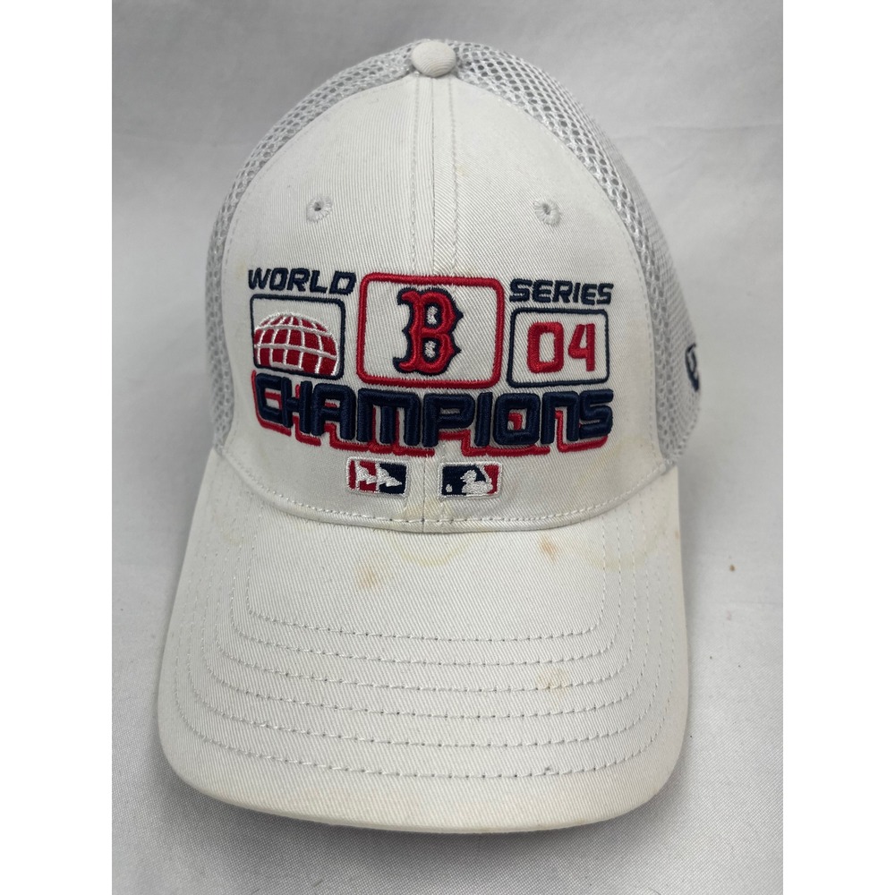 New Era Boston Red Sox 2004 World Series Champions Hat OSFA White Trucker A-Flex